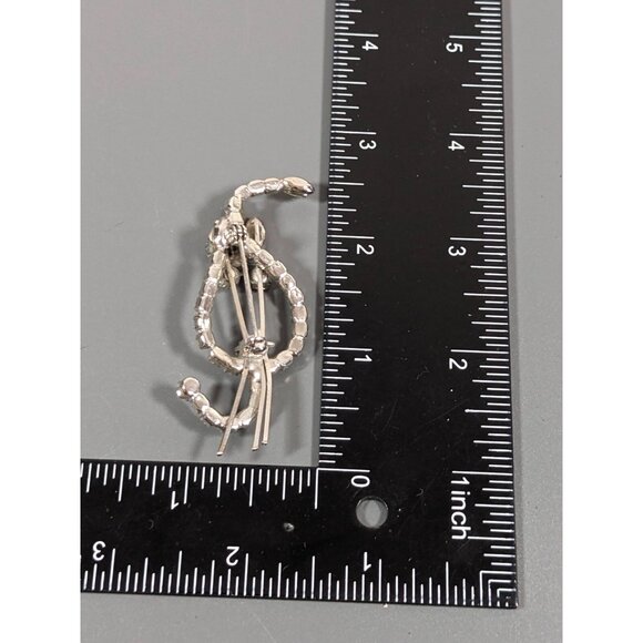 Vintage Clear Rhinestone Floral Bouquet Leaf Silver Tone Brooch Paste Pin Spray - Picture 13 of 13